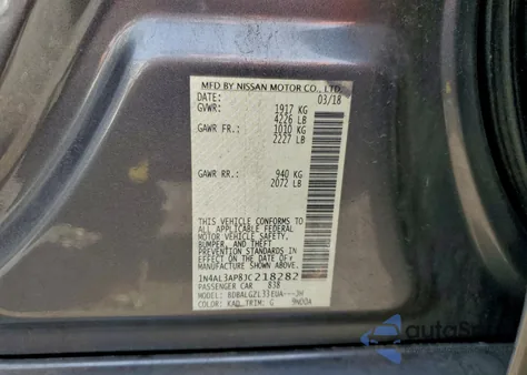 2018 Nissan Altima 2.5 z USA, uszkodzony, nr VIN 1N4AL3AP8JC218282